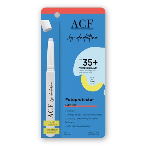 Protector Labial Acf by Dadatina FPS 35 Camuflaje x 1 g?
