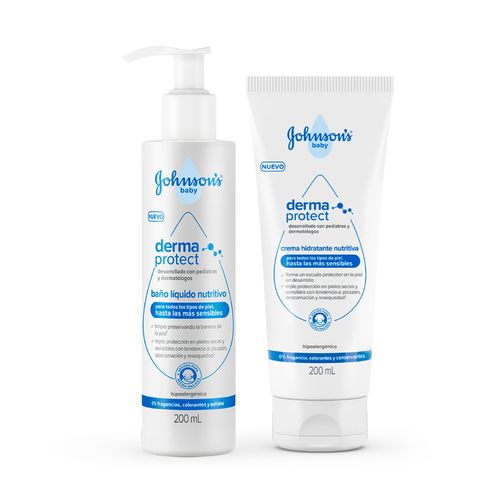 Combo Johnson's Baby Derma Protect: Jabón Líquido x 200 ml + Crema Hidratante x 200 ml