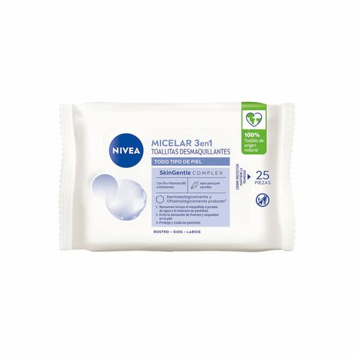 Toallitas Desmaquillantes Nivea MicellAir Todo Tipo de Piel x 25 un