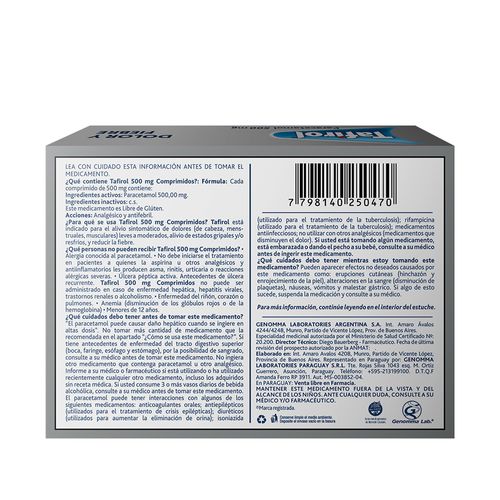 Paracetamol Tafirol 500 mg x 30 Comp