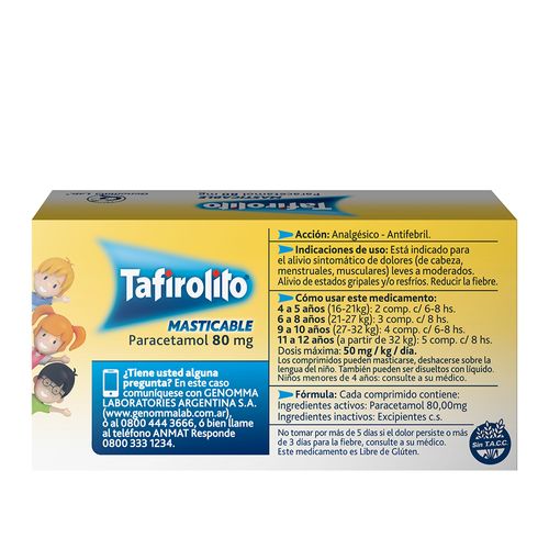 Tafirolito Masticable 80 mg x 20 Comp