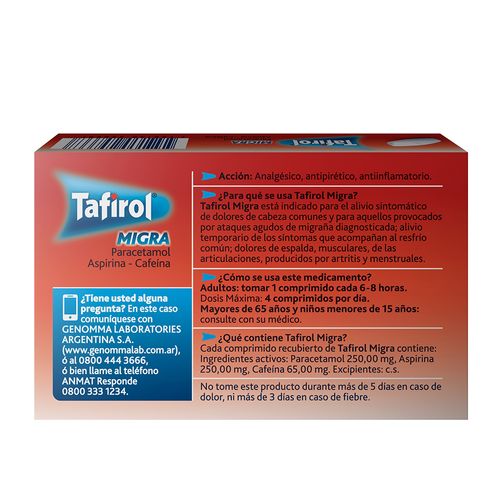 Tafirol Migra x 10 Comprimidos