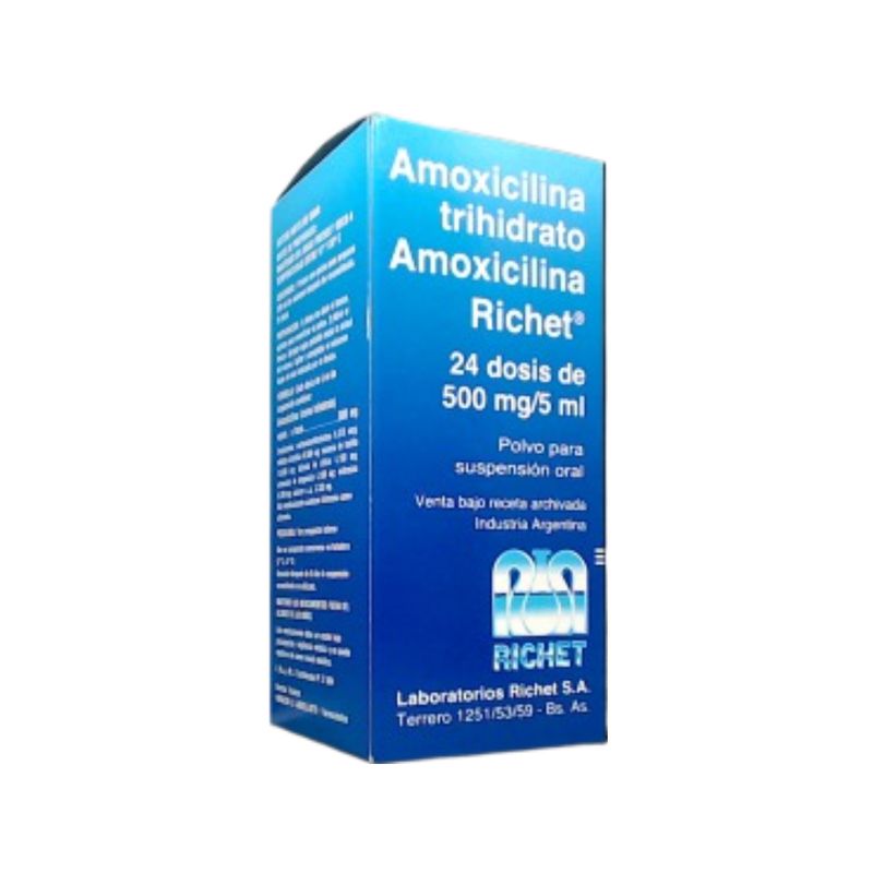 Amoxicilina Richet Amoxicilina 500 mg x Polvo x 120 ml - Farmacity
