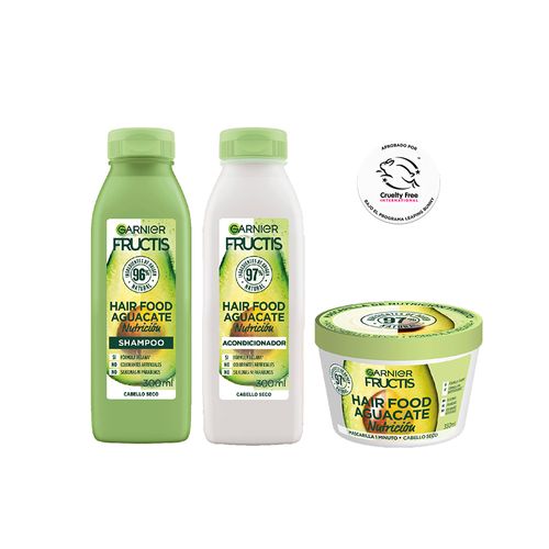 Kit Fructis Hair Food Nutricion Palta: Shampoo, Acondicionador y Mascarilla