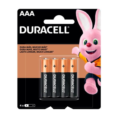 Pilas Alcalinas Duracell AAA Blister x 4 un