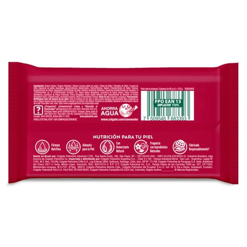 Jabón de Tocador Palmolive Naturals Frambuesa y Mora x  90 g x 3 un