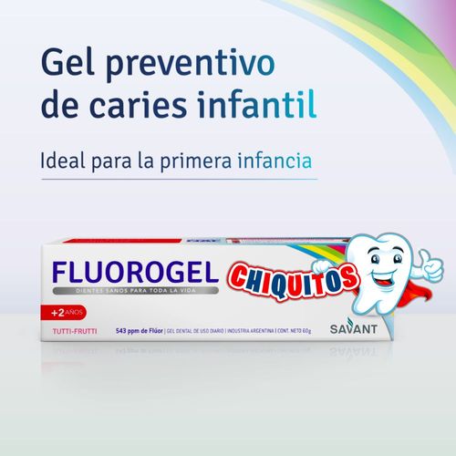 Pasta Dental Fluorogel Chiquitos Sabor Tutti Frutti x 60 g