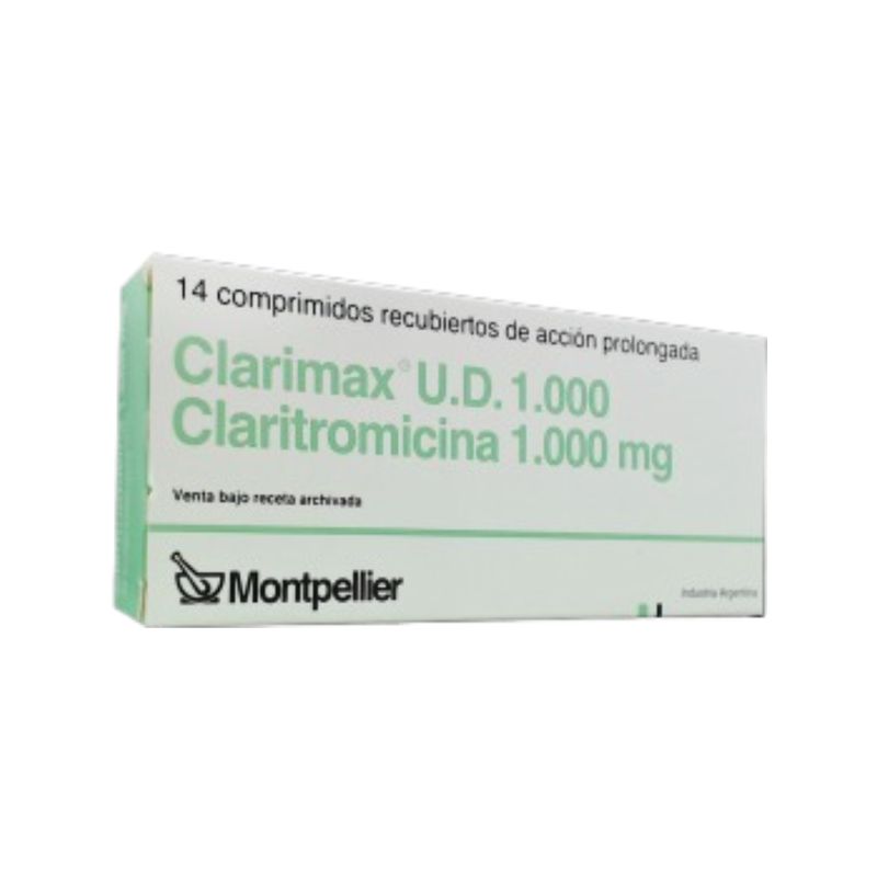 Clarimax UD Claritromicina 1000 mg x 14 Comp Recubiertos - Farmacity