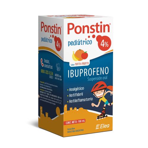Ponstin Pediátrico Ibuprofeno Suspensión 4 % x 100 ml