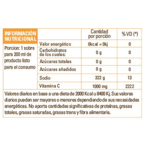 Suplemento Dietario Pure Wellness Vitamina C 1000 mg x 15 Sobres Efervescentes