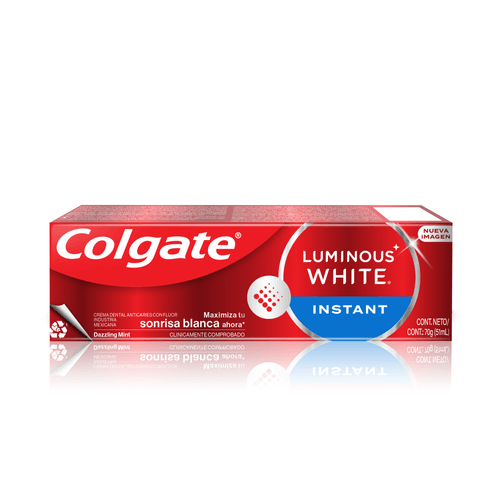 Combo Colgate Luminous Pasta Dental White Instant + Enjuague Bucal White Carbón + Cepillo Dental 360º White