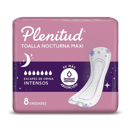 Toallas para Incontinencia Plenitud Femme Nocturna x 8 un