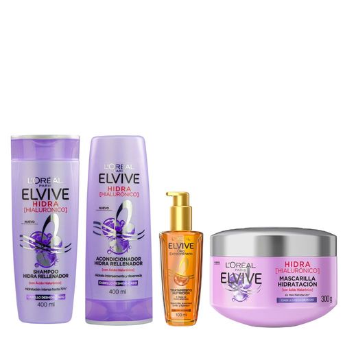 Kit Elvive Hidra Hialurónico Rutina Completa + Oleo Extraordinario