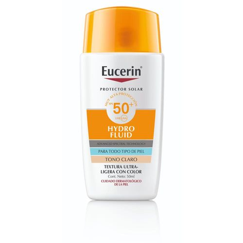 Protector solar facial Eucerin Hydro Fluid Tono Medio FPS 50+ x 50 ml