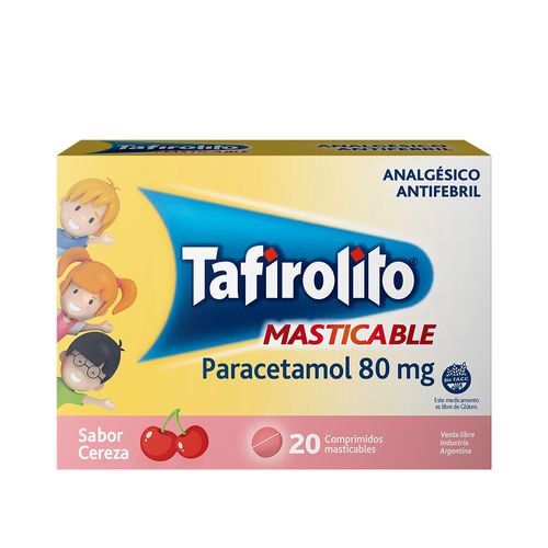 Tafirolito Cereza Paracetamol 80 mg x 20 Comp Masticable