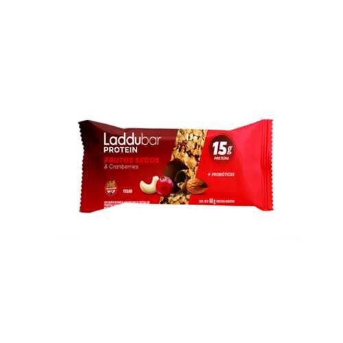 Barra de Cereal Laddubar Proteica Frutos Secos y Cranberries x 60 g