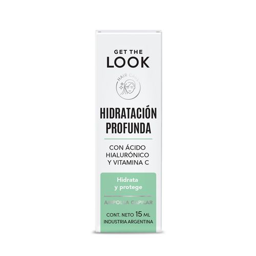 Ampolla Tratamiento Capilar Get The Look Hidratación Profunda Ácido Hialurónico y Vitamina C x 15 ml
