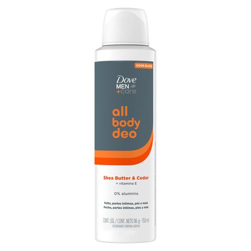 Desodorante en Aerosol Dove Men All Body Shea Butter & Cedar x 150 ml