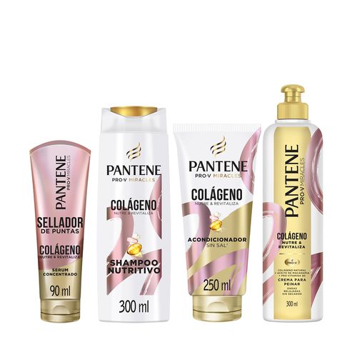 Combo Pantene Colageno Shampoo +  Acondicionador + Crema para Peinar + Sérum Concentrado