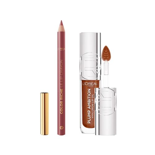 Lip Combo L'Oréal Paris: Plump Lip Oil Ambition La Nuit Sparkle + CR Lip Liner Worth It Medium