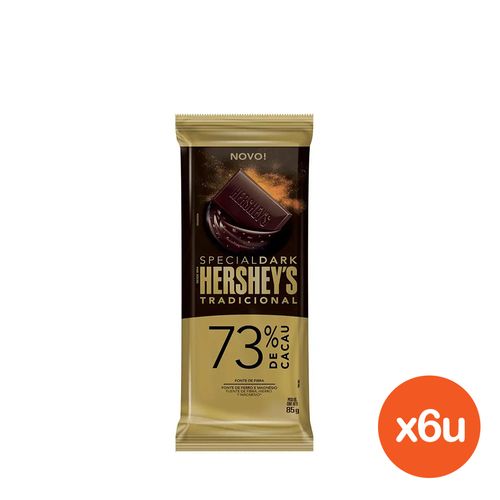 Combo Tableta Chocolate Hershey's Dark 73% Cacao x 85 g x 6 un