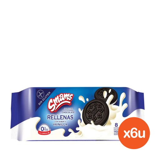 Combo Galletitas Smams Rellenas sabor Chocolate x 110 g x 6 un