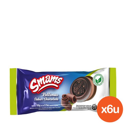 Combo Galletitas Smams Rellenas de Chocolate x 105 g x 6 un