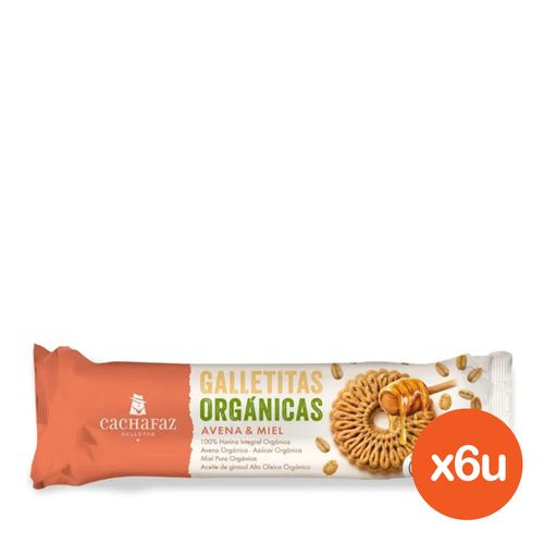Combo Galletas Orgánicas Cachafaz Avena y Miel x 170 g x 6 un