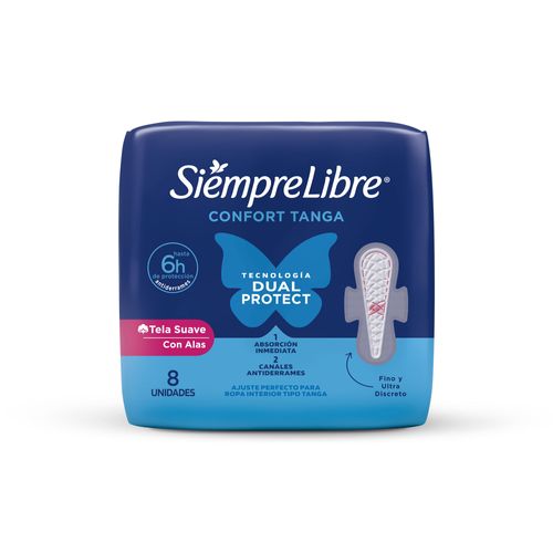Toallas Femeninas Siempre Libre Tanga Suave con Alas x 8 un