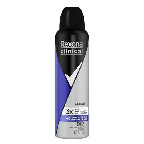 Antitranspirante en Aerosol Rexona Clinical Clean x 150 ml
