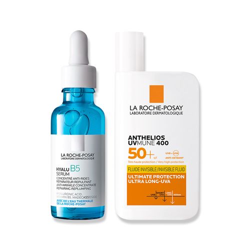 Combo La Roche-Posay Sérum Antiedad Hyalu B5 Pieles Sensibles x 30 ml + Protector Solar Anthelios UV Mune 400 Fluido Invisible Spf 50+ x 50 ml