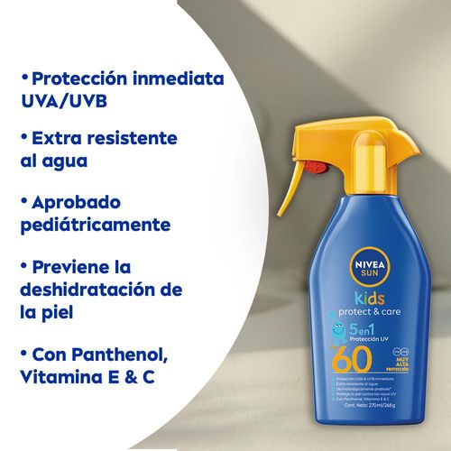 Protector Solar en Spray Nivea Kids Protect & Play 5 en 1 Fps 60 x 270 ml