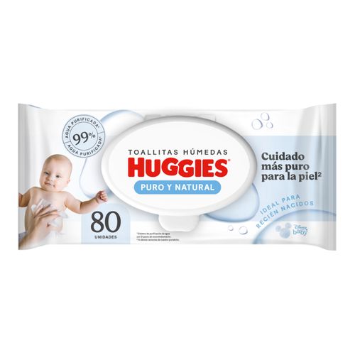Toallas Húmedas Huggies Puro y Natural x 80 un