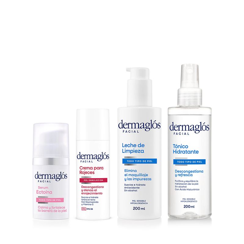 combo-dermaglos-leche-facial-limpieza-activa-tonico-facial-hidratante-serum-ectoina-crema-facial-para-rojeces-fps-30