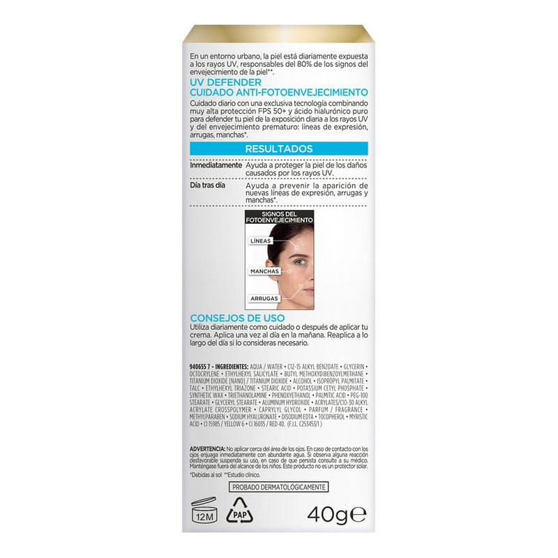 crema-facial-loreal-paris-uv-defender-hidratacion-intensa-fps-50-x-60-ml
