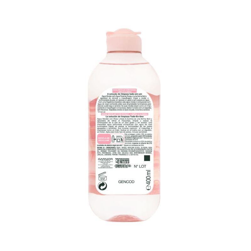 aguamicelargarnierskinactiverosasx400ml