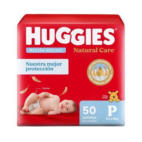 Pañales Huggies Natural Care Talle P x 50 un