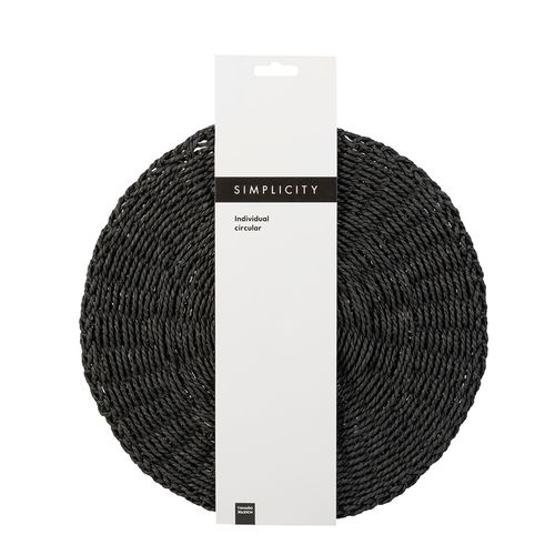 Individual Circular Negro Boho Simplicity Deco