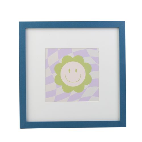 Cuadro Marco Madera Celeste Colorfull Simplicity Deco