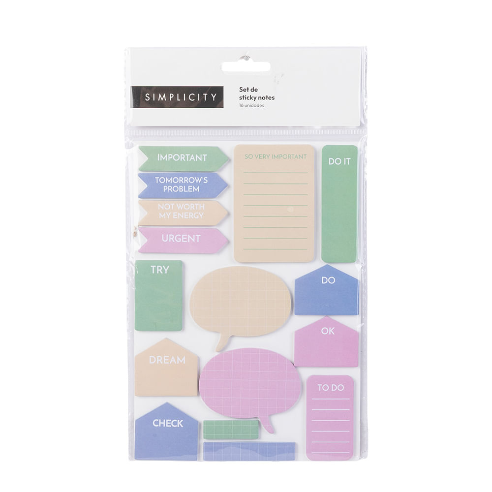 Set Sticky Notes Multi Basic Simplicity Stationery - Farmacity
