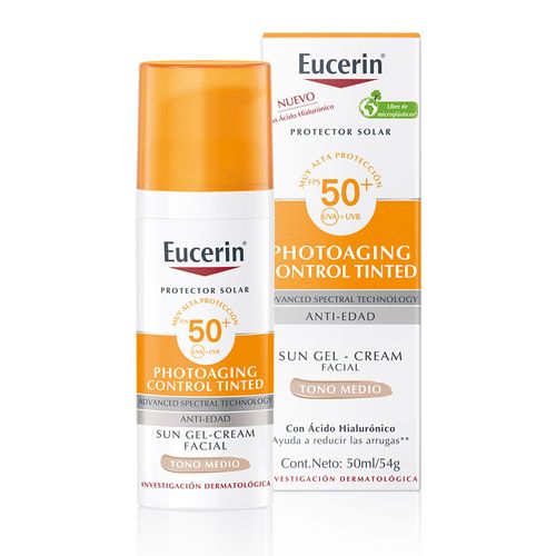 Protector Solar Facial Eucerin Sun Photoaging Control Tono Medio Fps 50+ x 50 ml