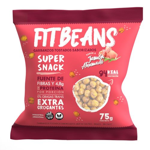 Caja Garbanzos Tostados Fitbeans Sabor Jamón Ahumado x 75 g x 20 un