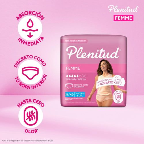 Ropa Interior Plenitud Femme Pant G/XG x 8 un