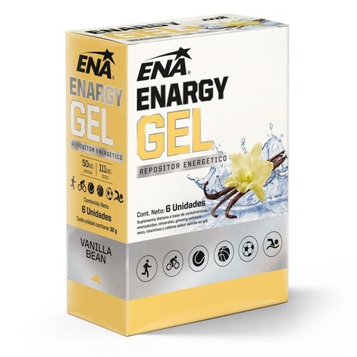 Suplemento Deportivo Ena Enargy Gel Sabor a Vainilla Bean x 6 Sobres x 32 g c/u