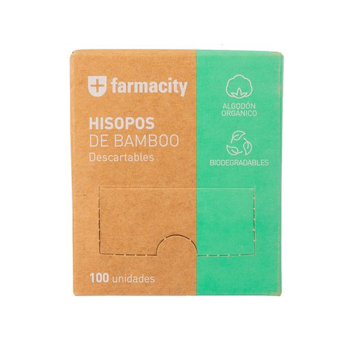 Hisopos Farmacity de Bamboo x 100 un