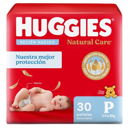 Pañales Huggies Natural Care Talle P x 30 un