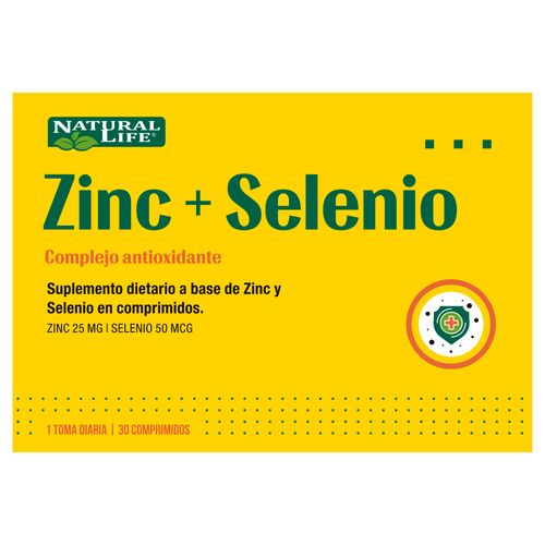 Suplemento Dietario Natural Life Zinc + Selenio x 30 un