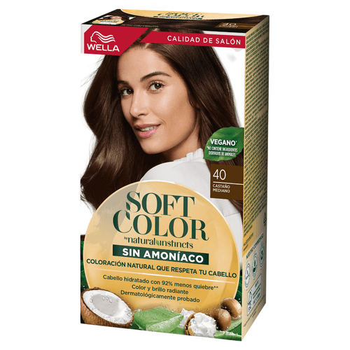 Kit Coloración Wella Soft Color 40 Castaño Mediano