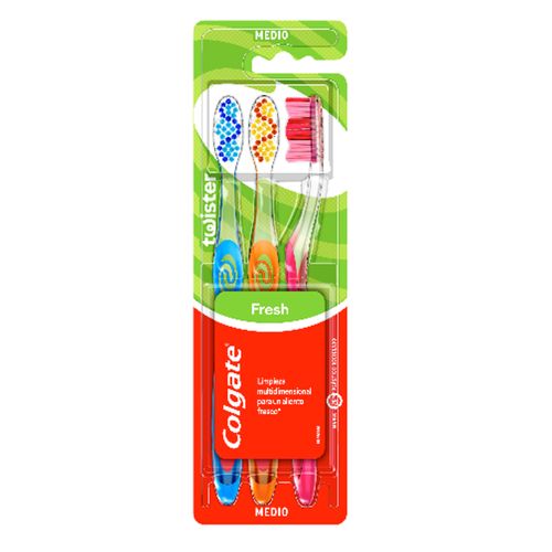 Cepillo Dental Colgate Twister Medio x 3 un