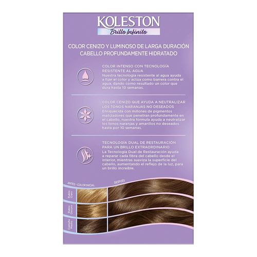 Kit de Coloración Koleston Color Intenso y Duradero 61 Rubio Ceniza